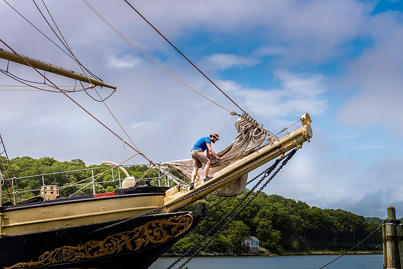 Furling the Sail at Mystic